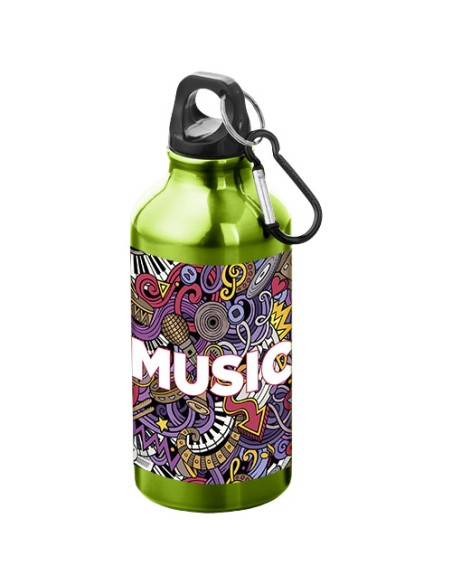 Botellas de aluminio con mosquetón en múltiples colores 400 ml