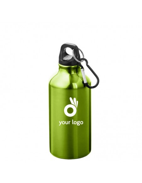 Botellas de aluminio con mosquetón en múltiples colores 400 ml